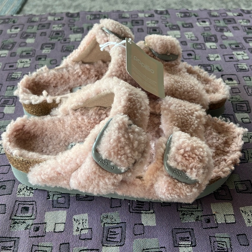 Birkenstock Papillio Arizona Big Buckle Teddy Shearling Sandal Size 38